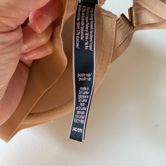 VS Sexy Illusion Padded Push Up Lightly Lined Bra 34C Nude Tan - Picture 10 of 11